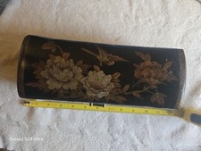Usado, Caixa de travesseiros de ópio com motivo floral/pássaro lacado chinês de madeira/latão por volta de 1970  comprar usado  Enviando para Brazil