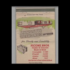 Matchbook cover picone for sale  Raymond