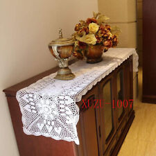 15"x47" Branco Vintage Mão Crochê Renda Mesa Corredor Tapetes Cômoda Cachecol Floral comprar usado  Enviando para Brazil