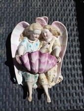 Bénitier biscuit polychrome d'occasion  Meyssac