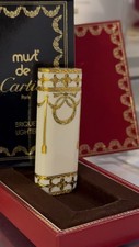 Isqueiro vintage Cartier Roy King laca branca e banhado a ouro peça impressionante comprar usado  Enviando para Brazil