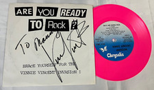 Vinnie Vincent Are You Ready To Rock Promo 7" Pink Vinyl 45 KISS Signed BONUS, usado comprar usado  Enviando para Brazil
