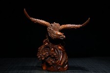 Coleção de 6" escultura chinesa em madeira em caixa animal falcão asas espalhadas escultura comprar usado  Enviando para Brazil