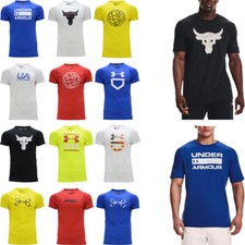 Camiseta masculina Under Armour manga curta UA academia fitness HeatGear tripulação corrida nova, usado comprar usado  Enviando para Brazil