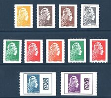 2018 Autoadhésifs 1594 à 1604 MARIANNE L'ENGAGEE avec roulettes NEUFS** na sprzedaż  Wysyłka do Poland