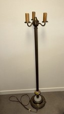 Lâmpada de assoalho vintage estilo Rembrandt 3 luzes tocha bronze e vidro opala comprar usado  Enviando para Brazil
