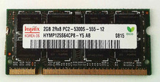 Notebook Hynix 🔧 2GB DDR2-667 PC2-5300S SO-DIMM RAM 🟥 ☆ comprar usado  Enviando para Brazil