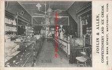 Loja de confeitaria e sorvete CT, Waterbury, Connecticut, Joslin & Allen, 1915 comprar usado  Enviando para Brazil