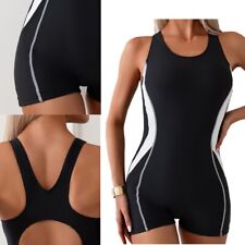 Macacão de treino feminino bodysuit gola redonda collant piscina festa mergulho comprar usado  Enviando para Brazil
