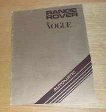 Folheto promocional Range Rover na Vogue 1982-1983 - Versão automática rara comprar usado  Enviando para Brazil