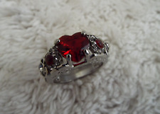 Silvertone red crystal for sale  Eclectic