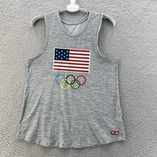 Usado, Camiseta Masculina Team Apparel Cinza Médio Anéis de Bandeira da Equipe dos Estados Unidos Regata Casual comprar usado  Enviando para Brazil