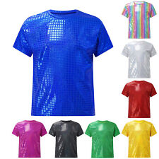 Camiseta xadrez jazz infantil meninos meninas gola redonda blusa cintilante lantejoulas festa, usado comprar usado  Enviando para Brazil
