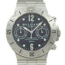 Relógios BVLGARI Diagonoscouba SCB38S mostrador preto aço inoxidável mecânico... comprar usado  Enviando para Brazil
