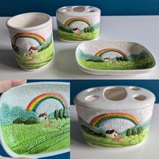 Conjunto de Banheiro Vintage Otagiri Rainbow Cottage Core Country Core Mountains Pride  comprar usado  Enviando para Brazil
