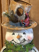 Boneco de neve suporte de vela Tealight plantador arame de malha decoração de Natal inverno G5 comprar usado  Enviando para Brazil