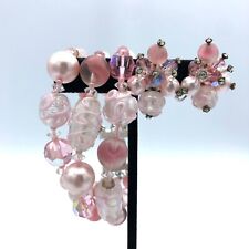 Conjunto de brinco e pulseira de contas de pérolas falsas bolo de casamento rosa Vendome comprar usado  Enviando para Brazil