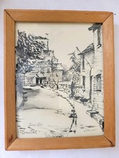 Framed ink sketch for sale  TARPORLEY