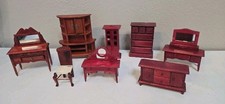 Casa de Muñecas Casa Miniatura Muebles Madera Color Rojo Lote 8 Piezas Silla Hutch segunda mano  Embacar hacia Mexico