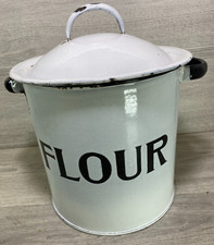 Vintage enamel flour for sale  EVESHAM
