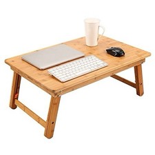 Usado, NOVO NNEWVANTE Grande Mesa de Bambu para Laptop Bandeja – Bandeja Dobrável para Mesa de Laço Cama comprar usado  Enviando para Brazil