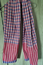 Tecido de pano tanga Pha Kao Ma algodão tailandês Kaoma xadrez cachecol vintage vermelho azul comprar usado  Enviando para Brazil