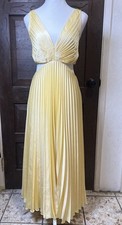 Vestido maxi Abercrombie & Fitch cetim Giselle plissado recorte amarelo pequeno SP NOVO COM ETIQUETAS comprar usado  Enviando para Brazil