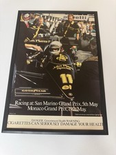 Anúncio de revista emoldurado original 1985 San Marino Grand Prix F1 Angelis JPS Lotus comprar usado  Enviando para Brazil