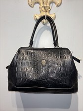 Bolsa satchel CHENSON preta padrão crocodilo couro sintético médico acabamento em latão comprar usado  Enviando para Brazil