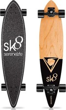 SereneLife Mini Cruiser Skateboard 8 Camadas Maple Deck com Caminhões de 7" – Preto, usado comprar usado  Enviando para Brazil