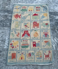 Tapete vintage feito à mão estilo francês Aubusson tapete de lã alfabeto kilim 88 x 54 cm comprar usado  Enviando para Brazil