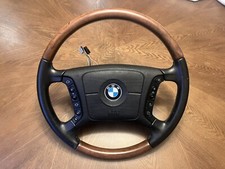 1994-2003 para BMW E38 E39 Série 7 e 5 Volante Madeira de Nogueira Couro Preto comprar usado  Enviando para Brazil