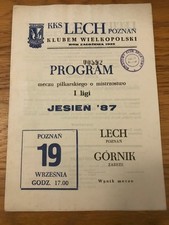 LECH POZNAN V GORNIK ZABBZE PROGRAM 1987 na sprzedaż  Wysyłka do Poland