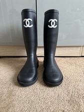 Black chanel wellies for sale  LONDON