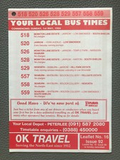 Travel bus timetable for sale  WALSALL