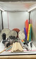 Lote misto de instrumentos de percussão Cabasa palitos de pandeiro sortidos na bolsa comprar usado  Enviando para Brazil