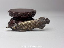 Estátua pingente Arowana peixe fengshui bronze cobre puro 58 mm porcelana T448 comprar usado  Enviando para Brazil