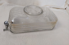 Dispensador de água antigo de vidro transparente cromado com nervuras para geladeira com tampa bico frio comprar usado  Enviando para Brazil