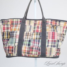 SUMMER ESSENTIAL J. Bolsa tote Crew Maxi Indian Madras patchwork xadrez XL 26” sem reserva comprar usado  Enviando para Brazil