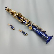 Saxofone azul soprano B-flat instrumento de sopro integrado saxofone novo -- comprar usado  Enviando para Brazil