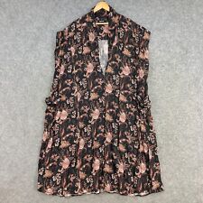 Vestido espanador Magali Pascal Robe feminino tamanho único preto floral caimento solto 7711 comprar usado  Enviando para Brazil