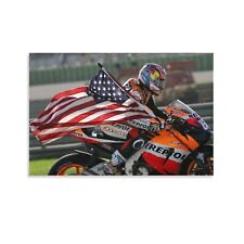 Quadro em tela arte piloto vencedor corrida motocicleta pintura na parede pôster impressão, usado comprar usado  Enviando para Brazil