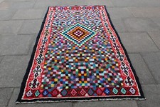 Vintage Hecho a Mano Tradicional Tapete Oriental Algodón Rojo Azul Largo Tapete comprar usado  Enviando para Brazil