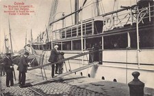 België - OOSTENDE (W. Vl.) Koning Leopold II aan boord van zijn jacht Alberta na sprzedaż  Wysyłka do Poland