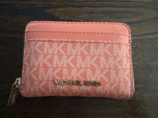 MICHAEL KORS JET SET VIAGEM ZÍPER MÉDIO EM TORNO DO CARTÃO ESTOJO CARTEIRA Rosa MK comprar usado  Enviando para Brazil