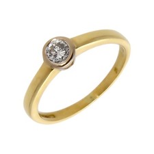 Usado anel solitário de ouro amarelo 18 quilates diamante 0,22 quilates tamanho: K ouro 18 quilates... comprar usado  Enviando para Brazil