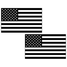Pegatinas de bandera estadounidense - calcomanías de bandera tenue - banderas de EE. UU. en escala de grises 5" de ancho cada una  segunda mano  Embacar hacia Mexico