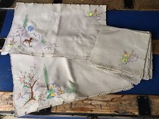 Vintage set linen for sale  LOUGHBOROUGH