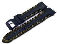 Pulseira de couro preta genuína Vostok-Europe 22mm costura amarela - foguete N1 comprar usado  Enviando para Brazil