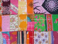Sucatas de tecido de sari de algodão reciclado vintage indiano 25 peças 8 x 8 comprar usado  Enviando para Brazil